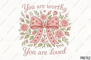 Valentine's Day Heart Coquette Bow, an Illustration by CraftArtStudio