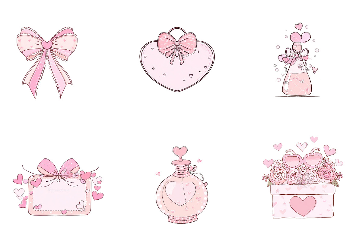 Coquette valentine clip art, an Illustration by CreationArt (Photo 5 of 6)