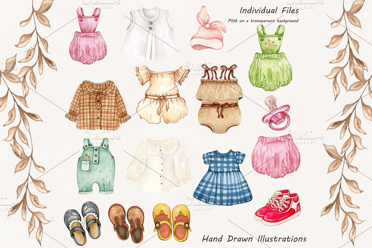 Baby Girl Watercolor Clipart, a Person Illustration by BarvArt (Photo 3 of 7)