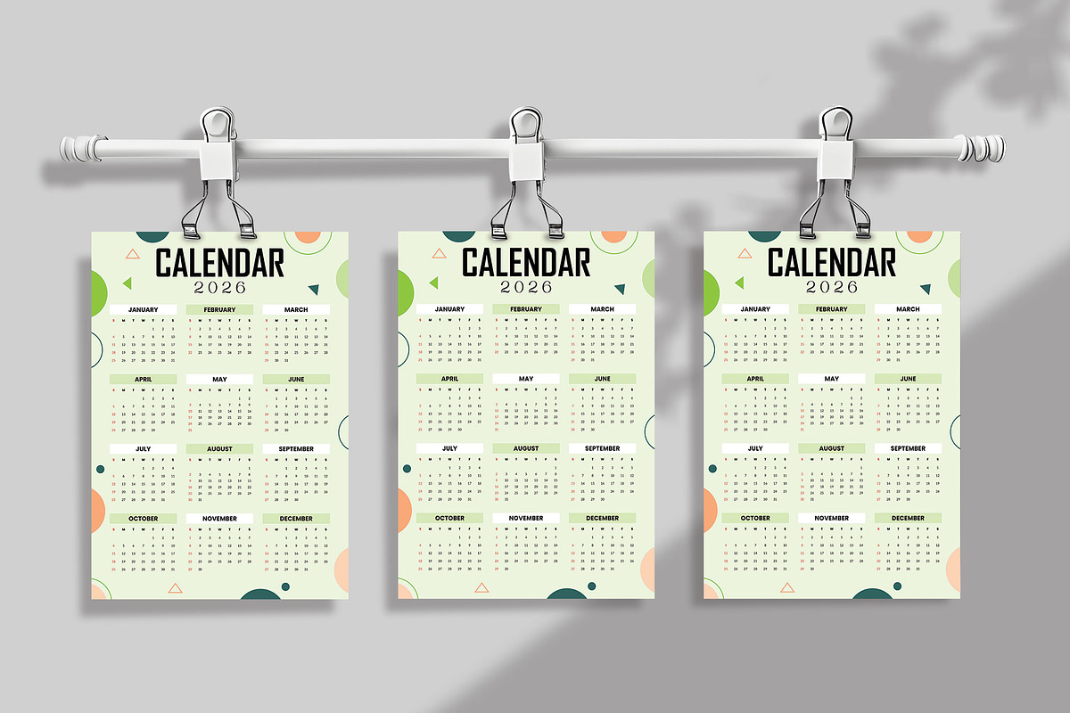 Minimal Geometric Wall Calendar 2026, a Stationery Template by Spark_Creative (Photo 4 of 5)