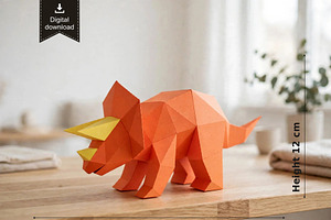 Triceratop sculpture - 3d papercraft