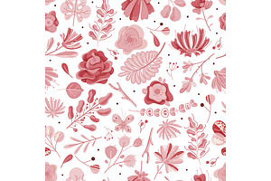 Coral Seamless Pattern. Floral