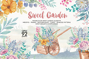 Watercolor Sweet Garden, an Illustration by Graphobia (Thumbnail 1 of 9)