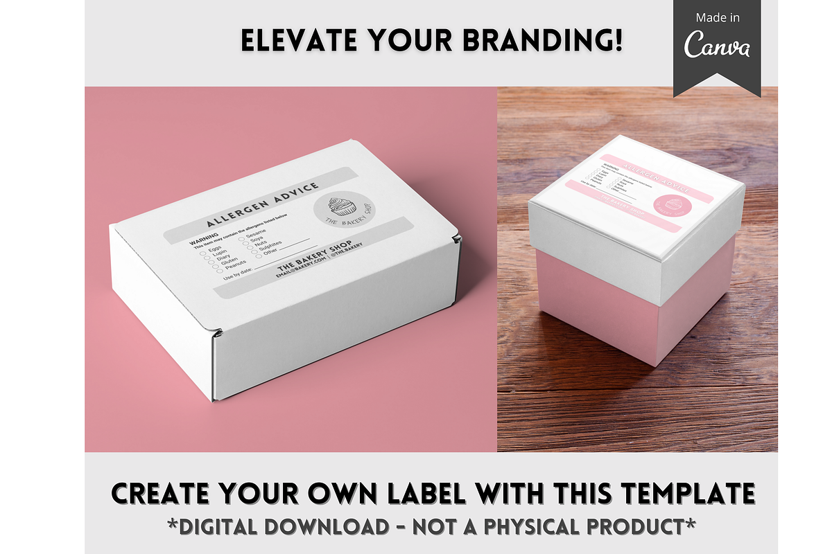 EDITABLE Food Allergy Label Template, a Templates & Theme by Templatables (Photo 5 of 8)