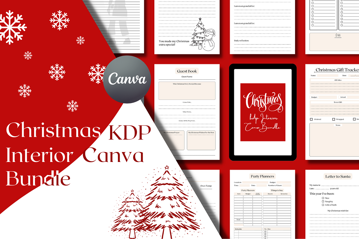 Christmas KDP Interior Canva Bundle, a Templates & Theme by KDPISH (Photo 1 of 5)