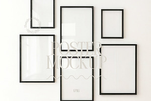 Six Gallery Frame Mockup In Black