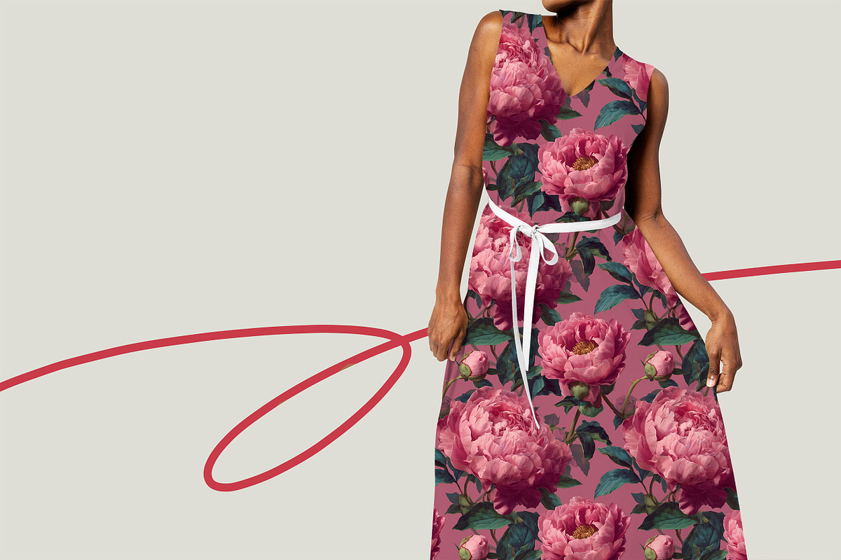 PEONY HERITAGE Seamless Pattern, a Pattern Graphic by AYAKA Studio Co. (Photo 6 of 8)