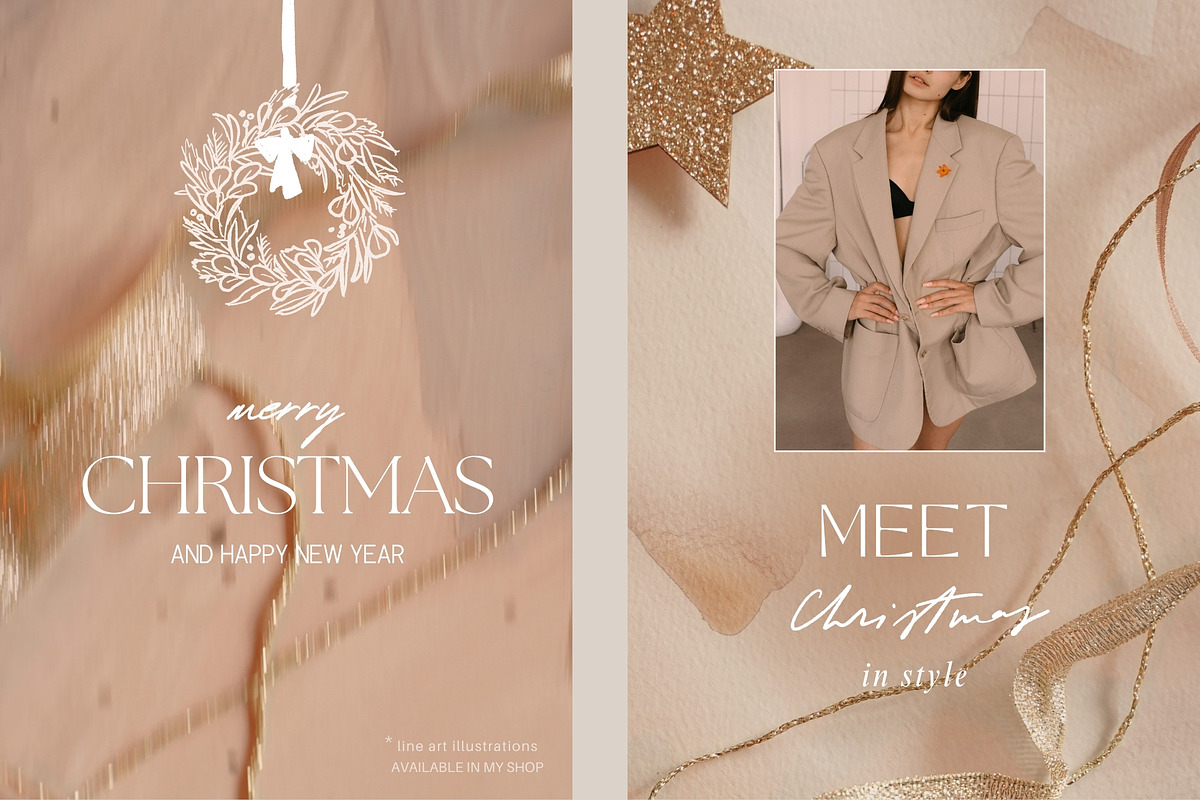 Aesthetic Gold Christmas Backgrounds, a Background Graphic by eclosque (Photo 12 of 36)