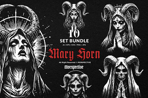 10 Bundle Dark Art Mother Marry, an Illustration by Morspective