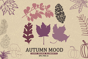 Autumn Mood: 139 Hand drawn Elements, a Seasonal Illustration by Sheikhadesign