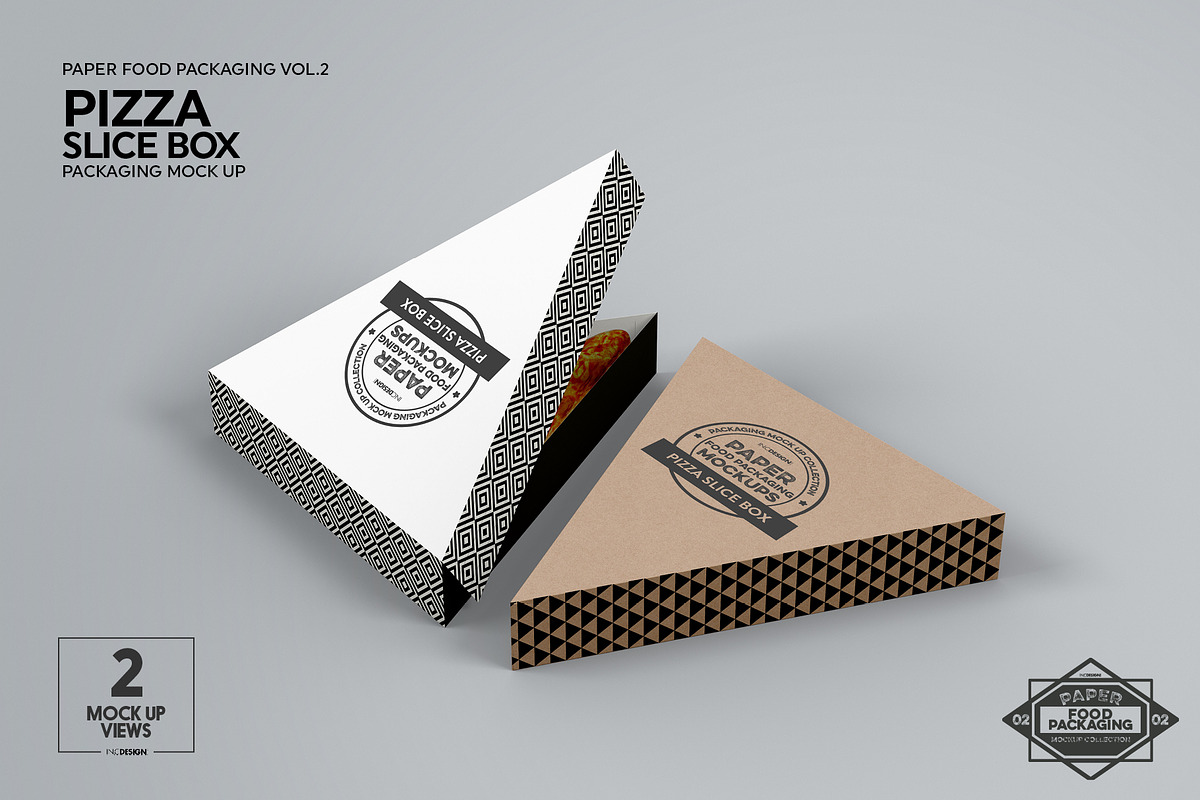 Pizza Slice Box Packaging Mockup, a Cups & Container Mockup by INCDesign (Photo 7 of 9)