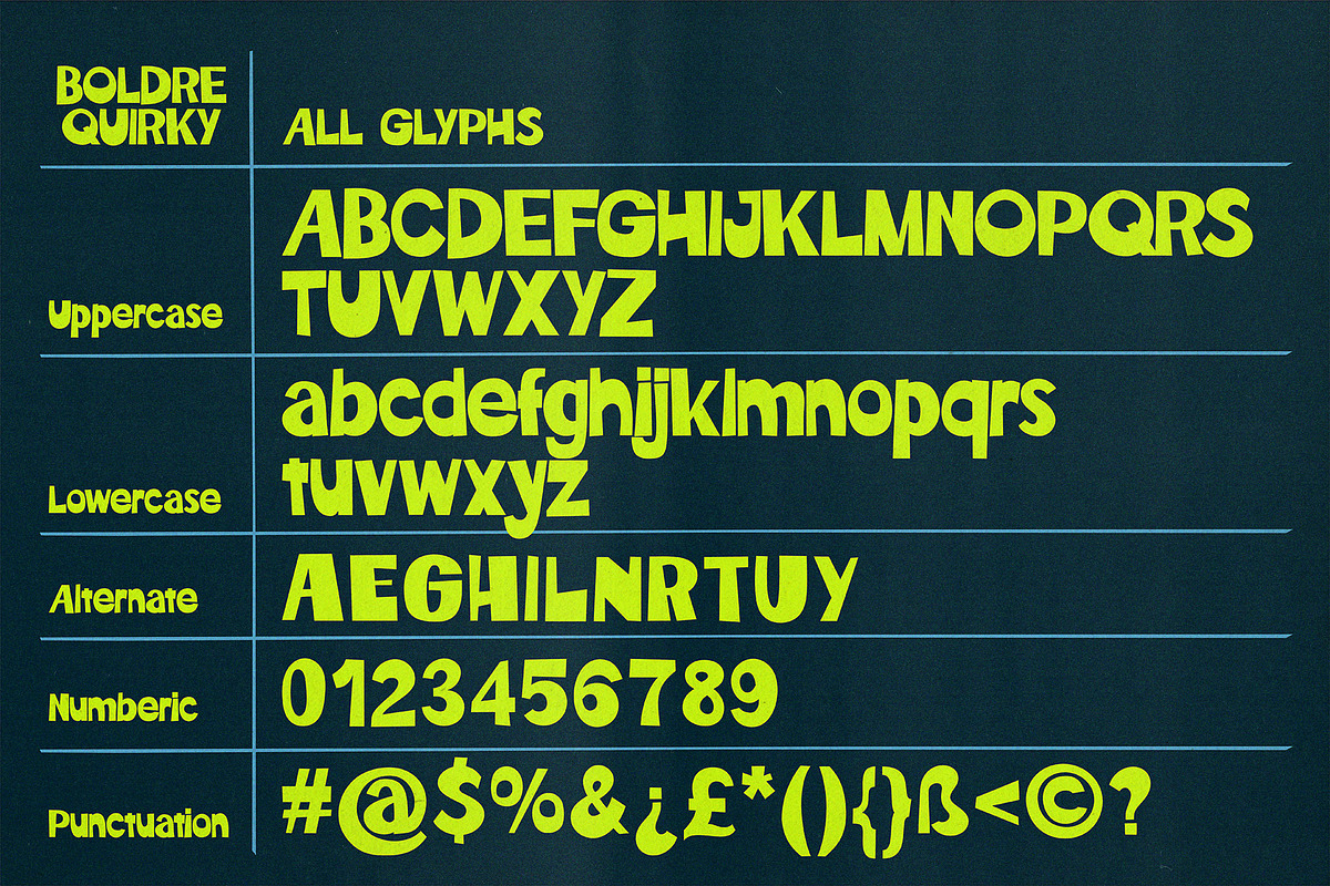 Boldre Quirky - Display Font, a Handwritten Font by Bentype Studio (Photo 7 of 8)