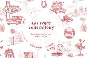 Las Vegas Toile de Jouy Pattern, a Background Graphic by Hughes Studio