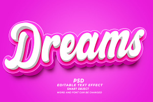 PSD Dreams 3d Editable Text Effect