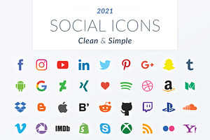 2022 Clean & Simple Social Icons