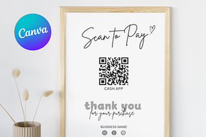 Scan To Pay Template, Qr Code Sign, a Business Card Template by Climbwithelevator