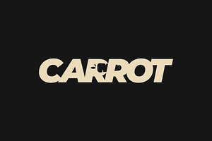 Carrot Logo Text Design Vector Icon