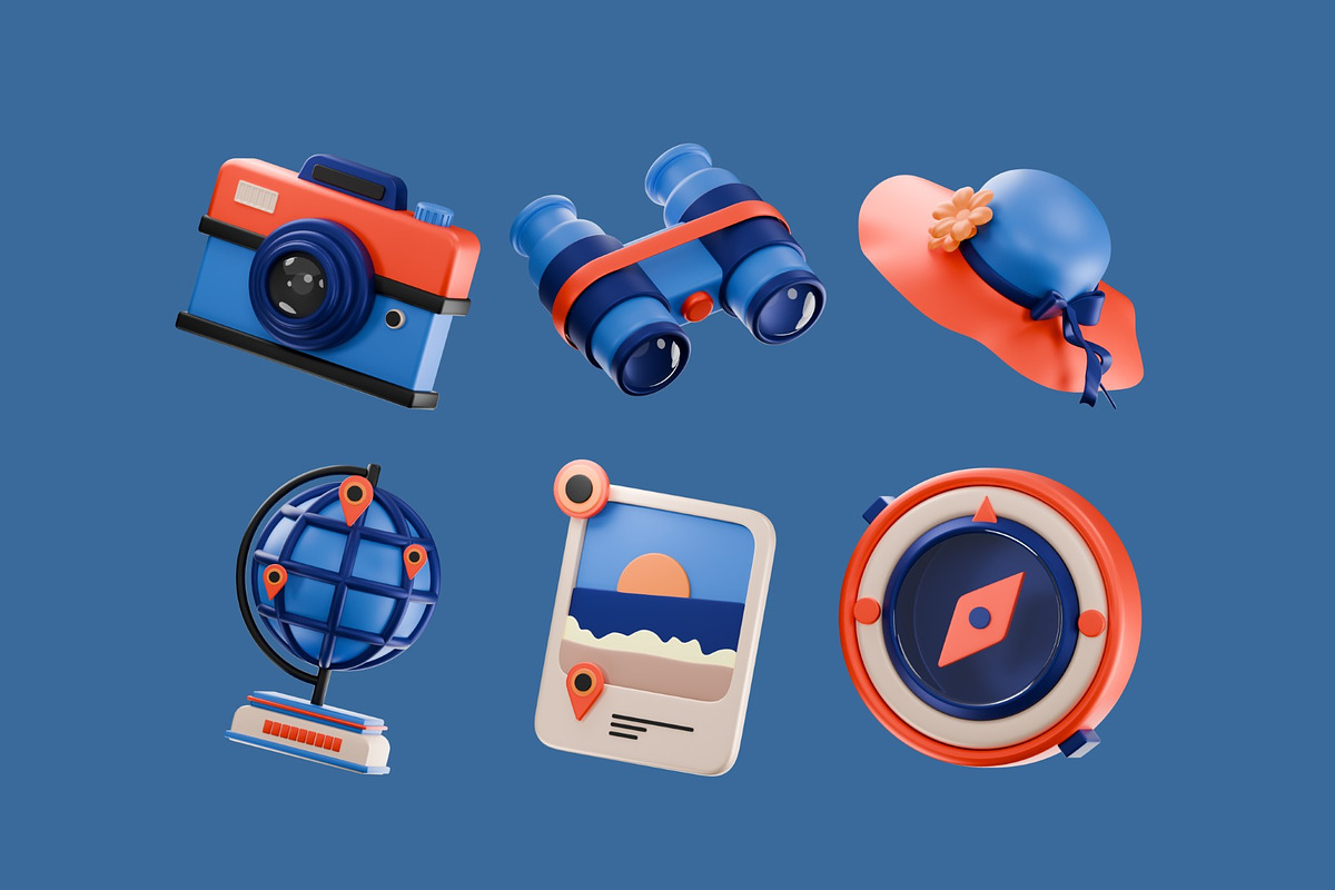Travel 3D Illustration, an Object Illustration by graphicook