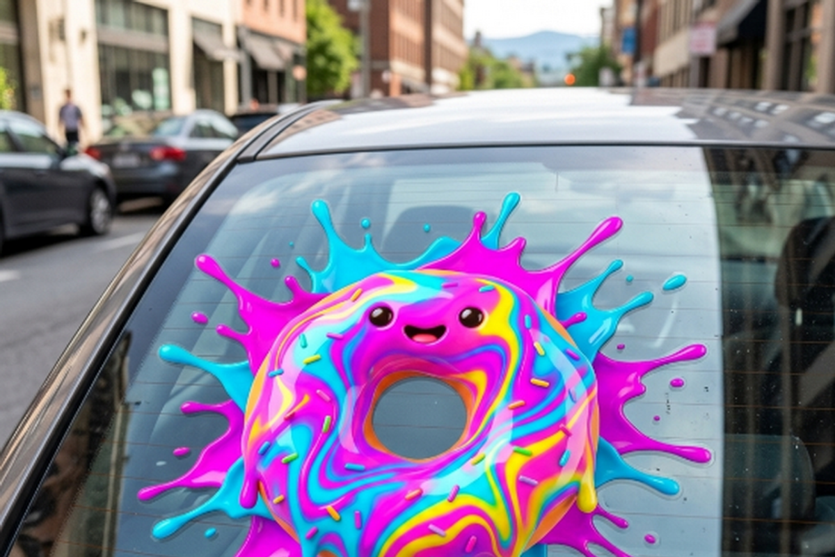 Kawaii Rainbow Donut Splash, a Shirt Mockup by Vector Stall (Photo 10 of 15)