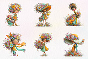 Whimsical Summer Girl Clipart, a Seasonal Illustration by fashionaddict (Thumbnail 2 of 7)
