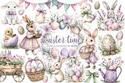 Watercolor Easter Bunny Clipart, a Graphic by AquarelleSpace (Thumbnail 1 of 4)