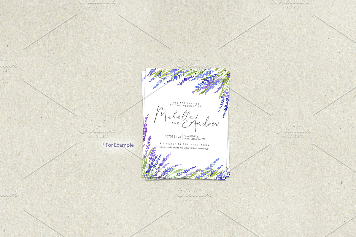 Watercolor Lavender Flowers Png, an Illustration by GraphicsDish (Photo 4 of 4)