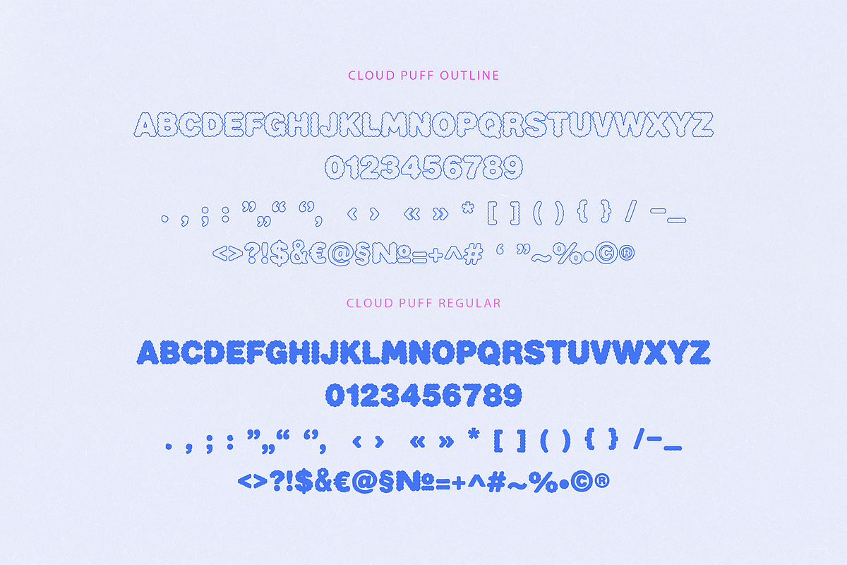 Cloud Puff Font, a Symbol Font by gafaroff studio (Photo 8 of 8)