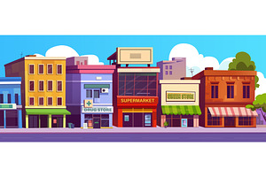 Street Landscape Illustration, a Texture Illustration by alexdndz