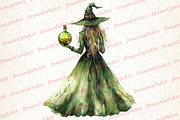 Halloween Witch Clipart, an Illustration by DreamCafeArt (Thumbnail 5 of 6)