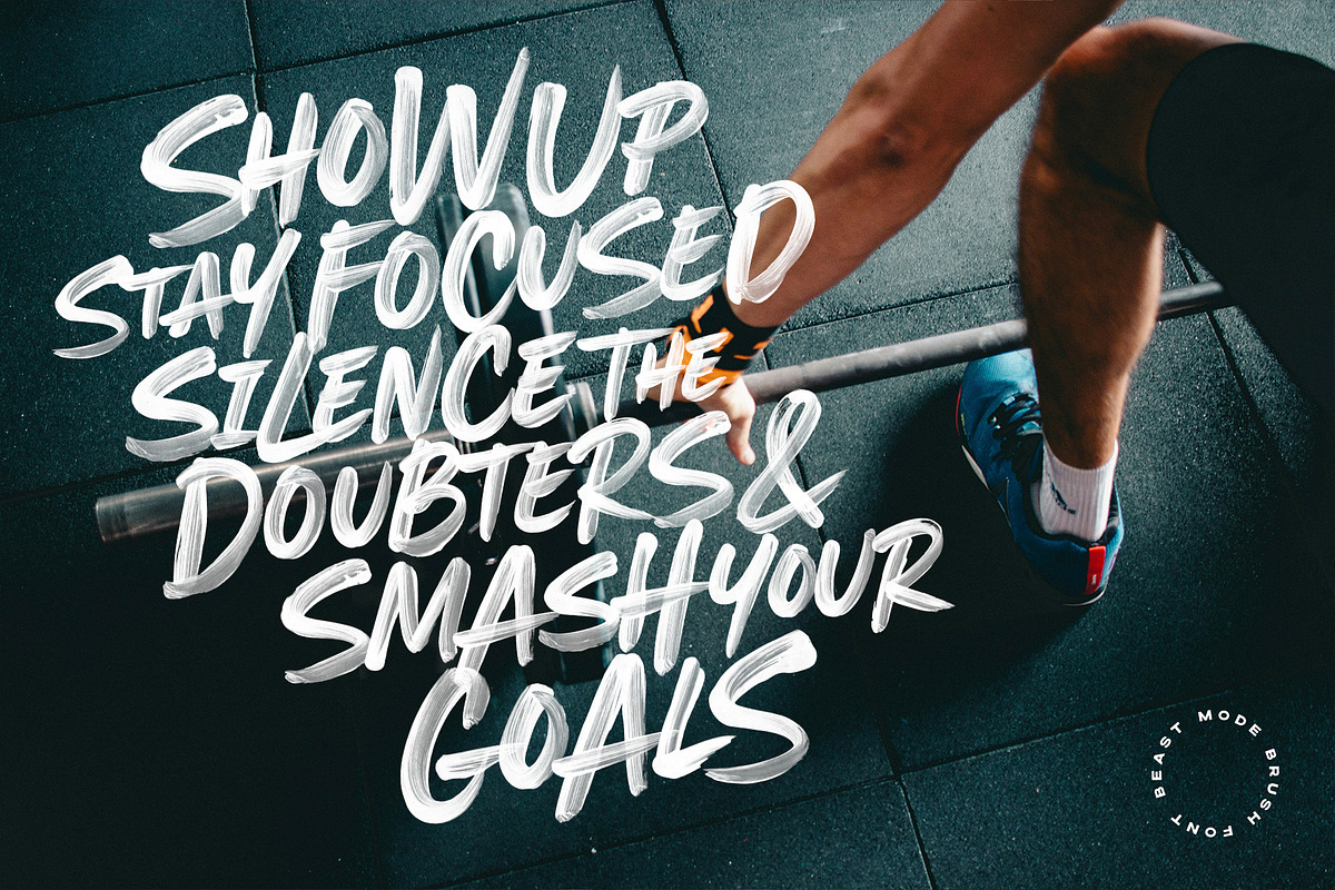 Beast Mode SVG Brush Font, a Handwritten Font by Sam Parrett (Photo 3 of 9)