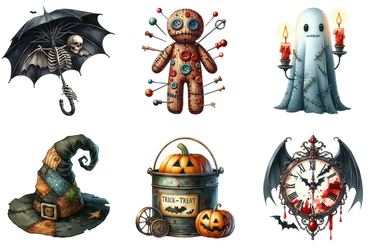 VIntage Hallloween Stickers Bundle, a Seasonal Illustration by DreamArtGraphic (Photo 3 of 5)