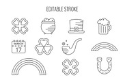 St. Patrick’s outline icons set, a Graphic by ekmelica (Thumbnail 2 of 5)