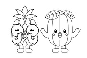 Kawaii Fruits Coloring Book vol 03, an Education Illustration by MEDZ (Thumbnail 3 of 3)