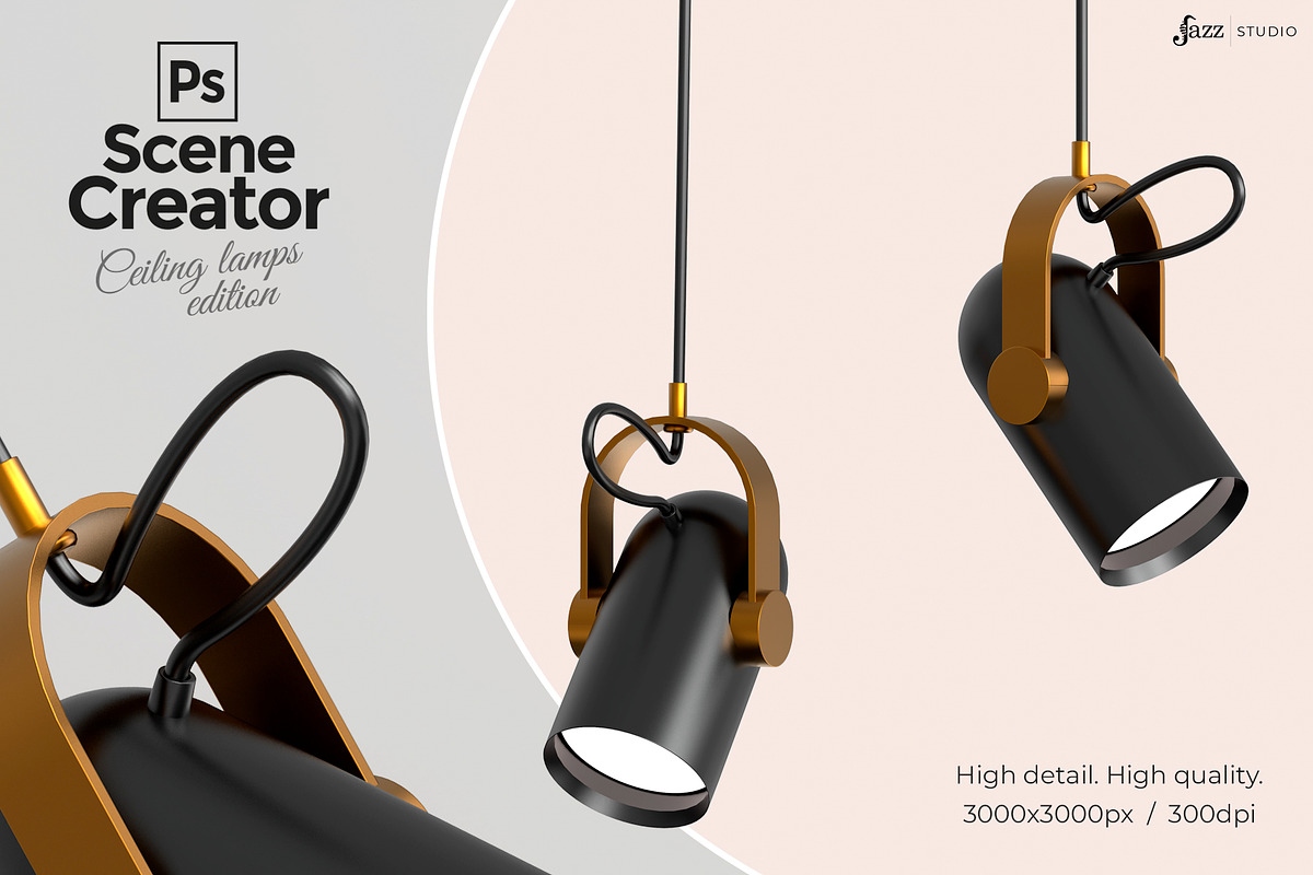 30 PSD scene creator ceiling lamps, a Household Mockup by JAZZ STUDIO (Photo 2 of 5)