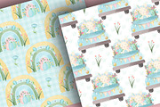 Easter Rainbows Rabbit digital paper, a Pattern Graphic by designloverstudio (Thumbnail 6 of 7)