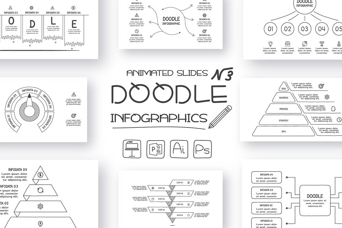 Doodle animated infographics 3, a Presentation Template by Infographics project (Photo 1 of 10)