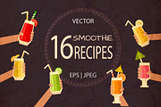 16 vector smoothie recipes, a Food Illustration by Mallinka (Thumbnail 1 of 4)