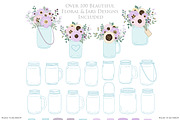 Lilac Wedding Mason Jar Cliparts, an Illustration by Avenie Digital (Thumbnail 2 of 2)