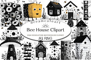 Bee House Clipart Set, an Illustration by DreamCafeArt (Thumbnail 1 of 6)