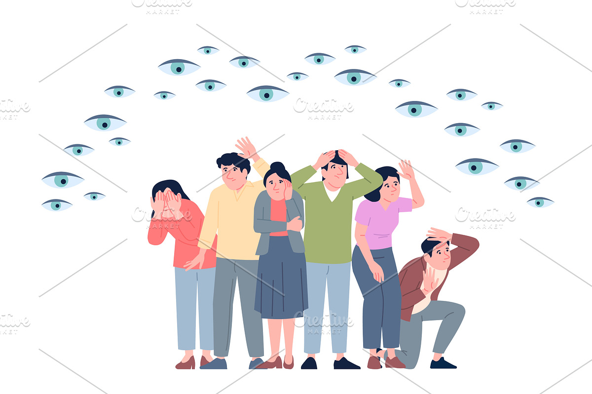 People group panic from invisible, a Person Illustration by LadadikArt