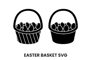 Easter Basket Icon SVG, an Icon by PinkHouseCollection