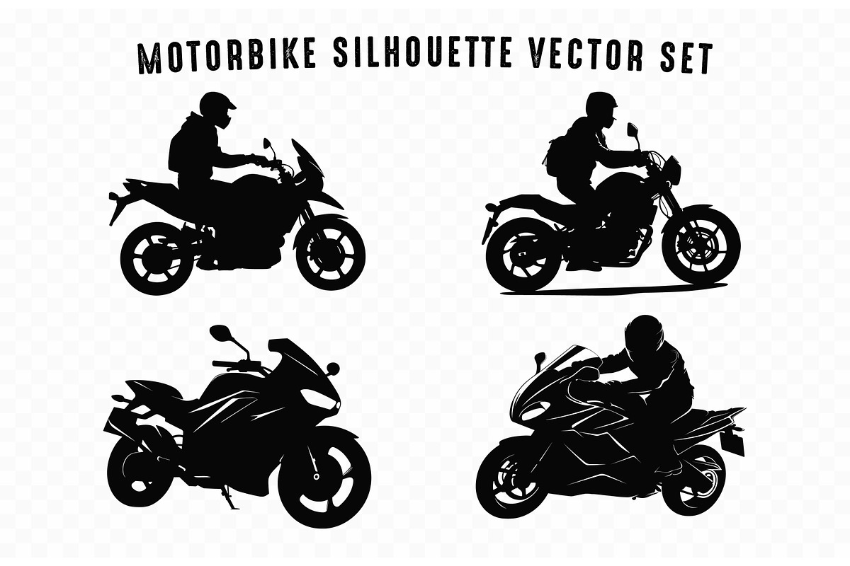 Motorbike Rider Silhouette SVG Set, a Transportation Illustration by Gfx Expert Team (Photo 2 of 3)
