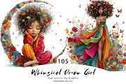 Whimsical Dream Girl Clipart, a Seasonal Illustration by CreationArt (Thumbnail 1 of 9)