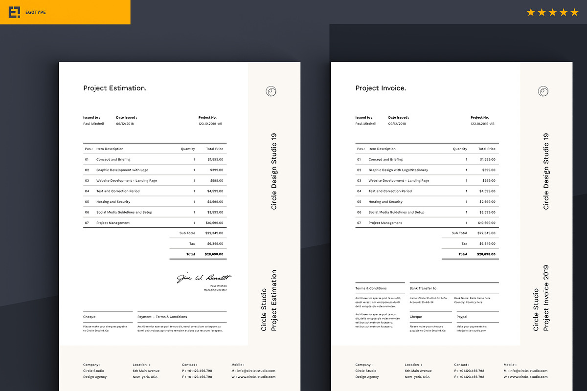 Brief - Estimation - Invoice, a Stationery Template by Egotype (Photo 8 of 10)