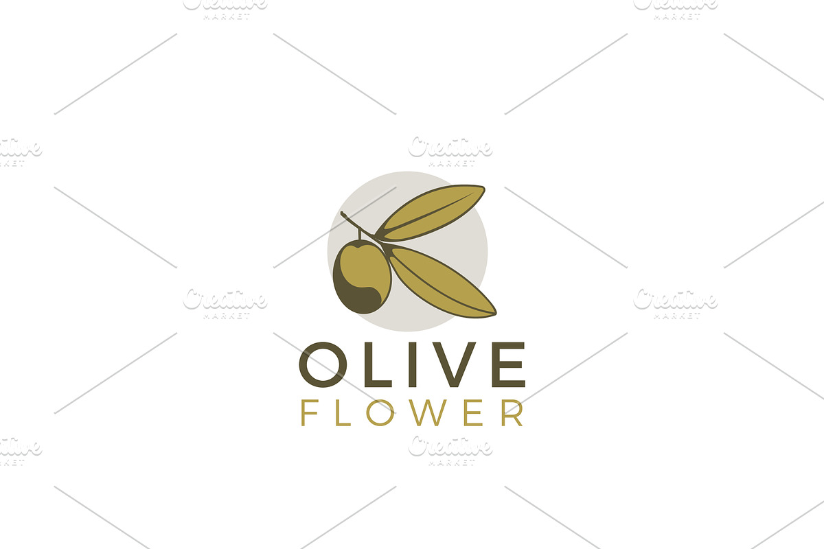 Olive Oil Flowers Logo Design, a Branding & Logo Template by AlvinStd