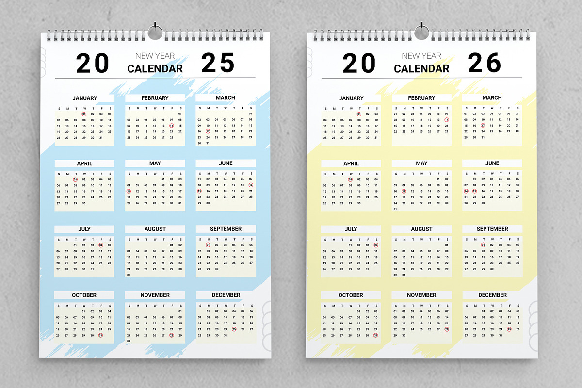 Wall Calendar Set 2025 To 2030, a Stationery Template by MightyDesign (Photo 3 of 8)