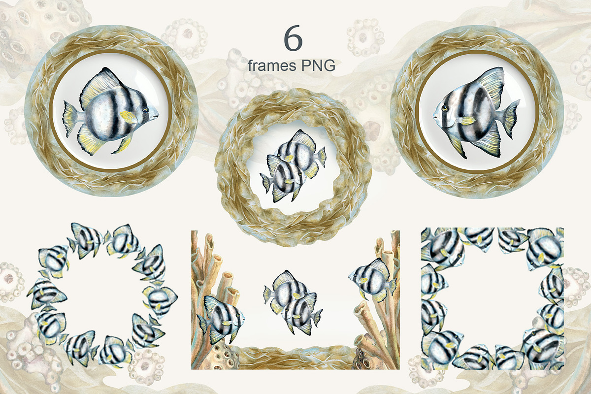 Calm fish watercolor clipart, an Animal Illustration by EL_SUHOVA (Photo 8 of 13)