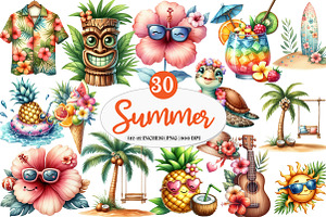 Cute Hawaii Summer Beach Sublimation, an Illustration by Watercolor design