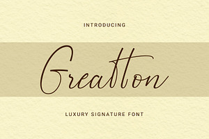 Greatton | Luxury Signature Font