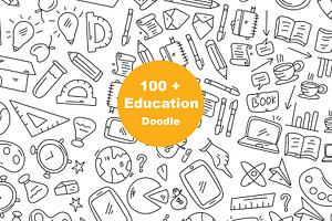 Education doodle line icon set, an Outline Icon by foxndeer